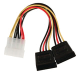 Valueline VLCP73520V015 Internes Stromverteilerkabel, Molex-Stecker – 2 x SATA 15-polige Buchse, 0,15 m, mehrfarbig