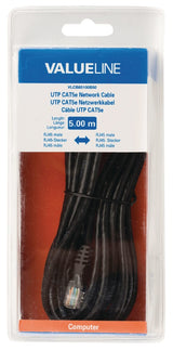 Valueline Valueline VLCB85100B50 UTP CAT5E Network Cable RJ45 Male RJ45 Male 5,00 m svart