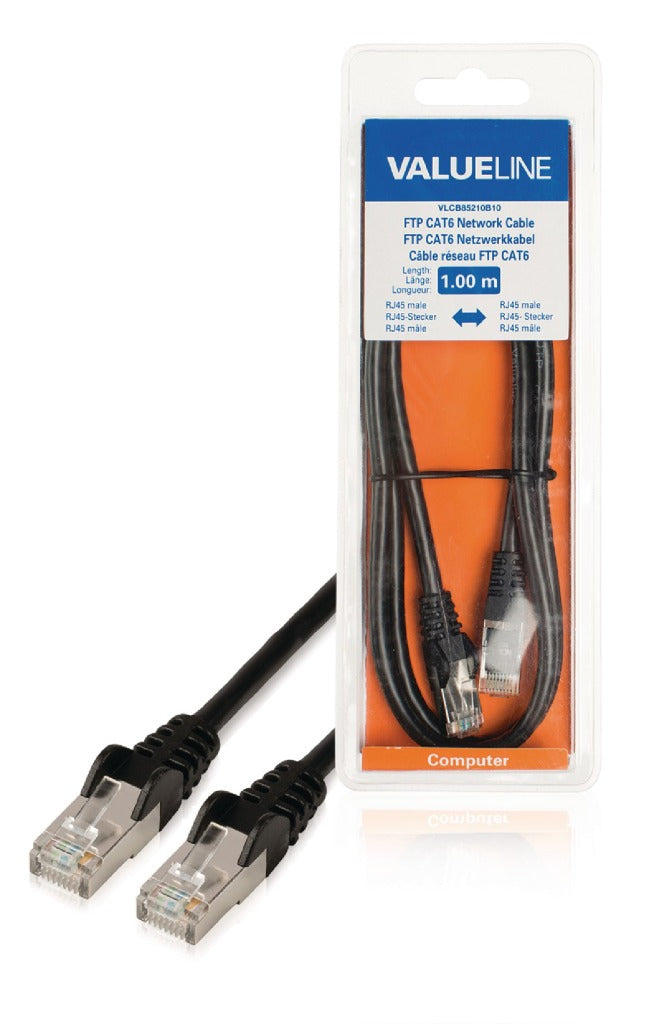 Valueline vlcb85210b10 Cat6 F UTP Netzwerkkabel RJ45 (8 8) männlich – RJ45 (8 8) männlich 1,00 m schwarz