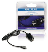 Valueline VLMB60890B10 Micro-USB-Autoladegerät Micro-USB-Stecker – 12 V Autoanschluss 1,00 m schwarz 2,1 A