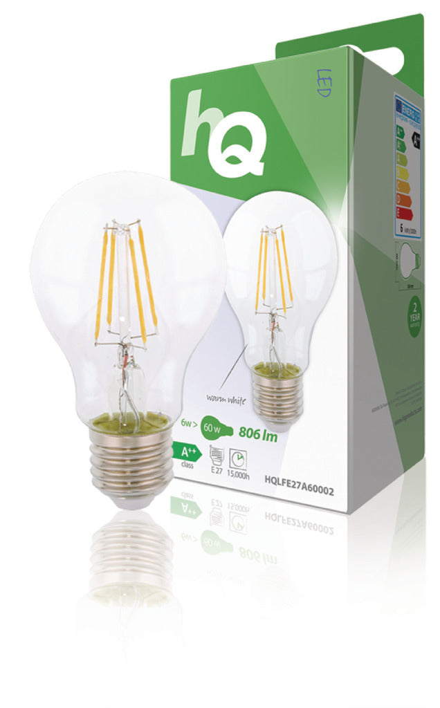 HQ LFE27A60002 LED-Retro-Glühlampe E27 A60 6W 806LM 2700K