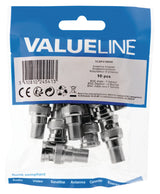 Valueline VLSP41965M Antennenadapter BNC-Stecker – F-Stecker Buchse Silber