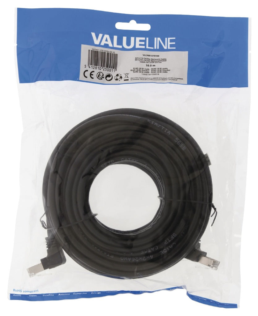 VALUELINE VLCP85127B100 CAT5E SF UTP Network Cable RJ45 (8 8) Mężczyzna - RJ45 (8) Mężczyzna 10,0 m Black