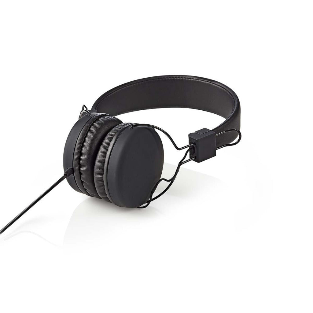 Casque casque NEDIS HPWD1100BK avec cordon à l'oreille pliable 1,2 m de câble rond noir