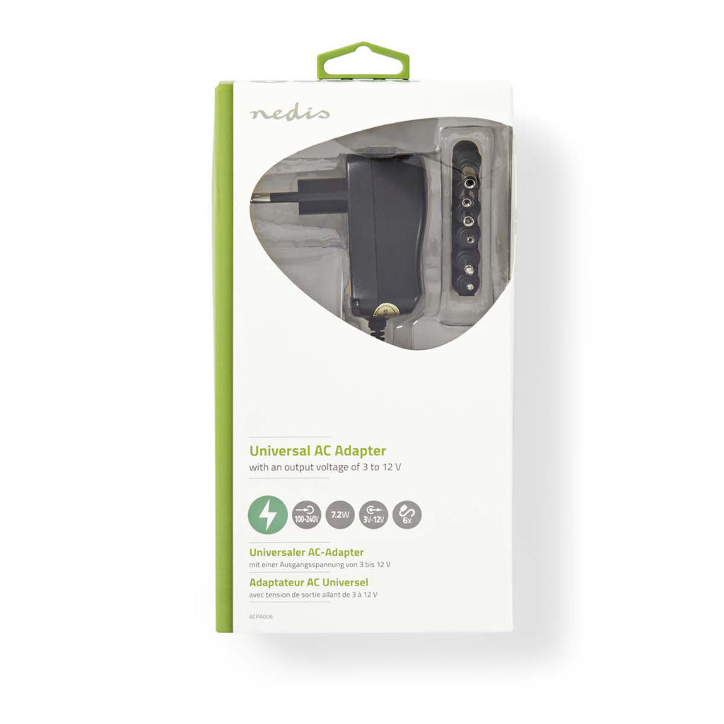 Nedis ACPA006 Universal-Wechselstrom-Netzteil 3 4,5 5 6 7,5 9 12 V DC 0,6 A