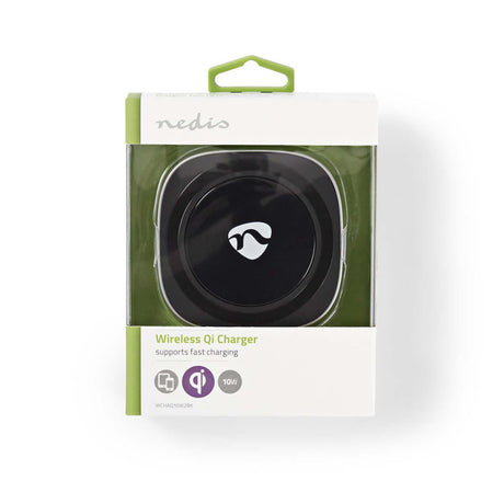 Nedis wchaq10w2bk Schnellladegerät, schnelles kabelloses Ladegerät 10 W, 2,0 A, Stromversorgung über USB