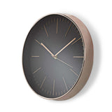 Nedis CLWA013PC30BK Round wall clock Diameter 30 cm Black Pink-Gold