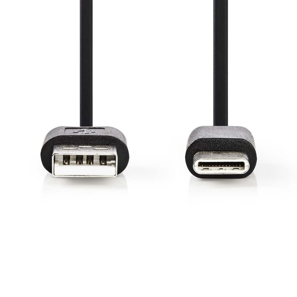 Nedis ccgp60600bk01 usb 2.0-kabel type-c male a male 0,1 m zwart