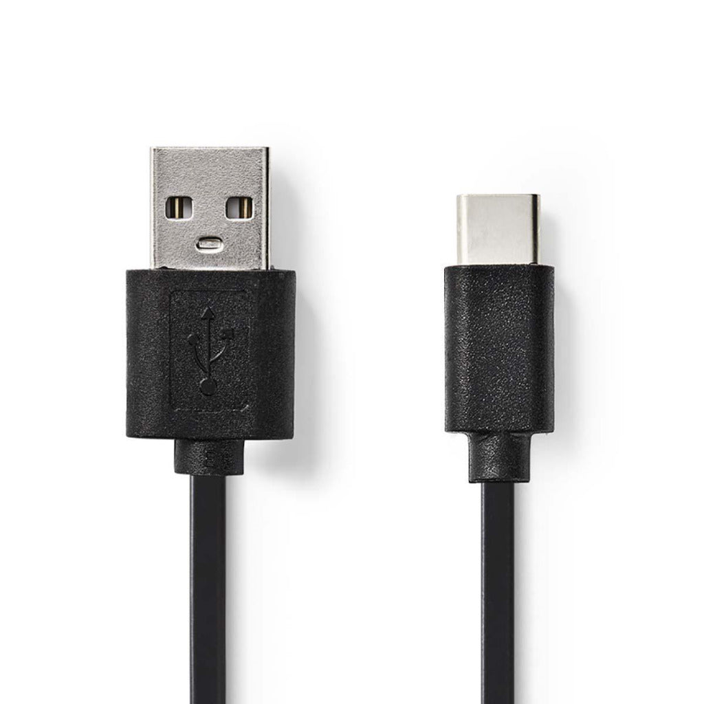 Nedis ccgp60600bk01 usb 2.0-kabel type-c male a male 0,1 m zwart