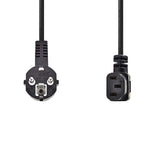Nedis CEGP10020BK100 Stromkabel, Schuko-Stecker, abgewinkelt – IEC-320-C13, abgewinkelt, 10 m, Schwarz