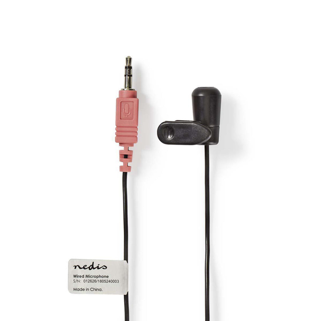 Nedis miccj100bk Wire Mikrofon Clip-op 3.5 mm Schwaarz