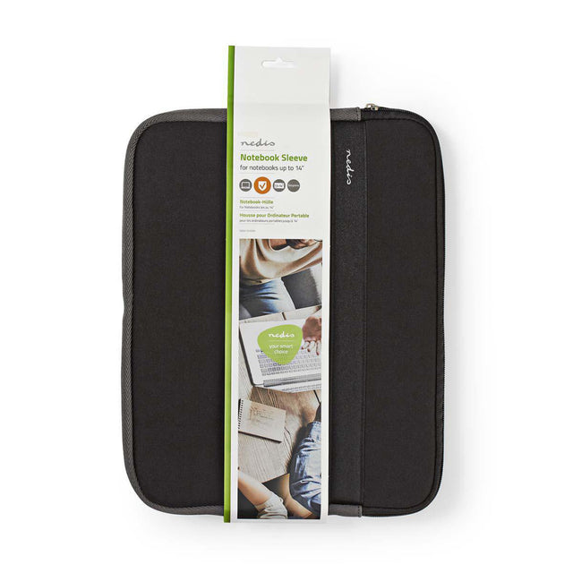 Nedis nbse13100bk Notebookhülle 13–14 Neopren schwarz anthrazit