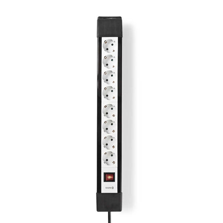 Nedis exso830f1pro Steckdose mit geschütztem Kontakt, 8-fach, 3,00 m, Schwarz und Weiß