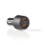Nedis CCQC600ABK Autoladegerät 3.0 A 2x USB (QC 3.0) Schwarz