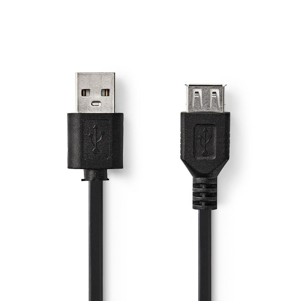 NEDIS CCGT60010BK10 Kabel USB 2.0 A männlech - USB eng weiblech 1.0 m Schwaarz