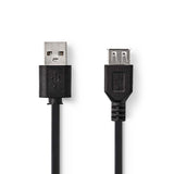 Nedis ccgt60010bk30 Kabel USB 2.0 A männlech - USB eng weiblech 3.0 m schwaarz