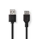 Nedis ccgt60010bk30 Kabel USB 2.0 A Stecker - USB A Buchse 3,0 m schwarz