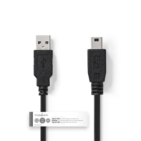 Nedis ccgt60300bk10 Kabel USB 2.0 A Stecker - Mini 5-poliger Stecker 1,0 m schwarz