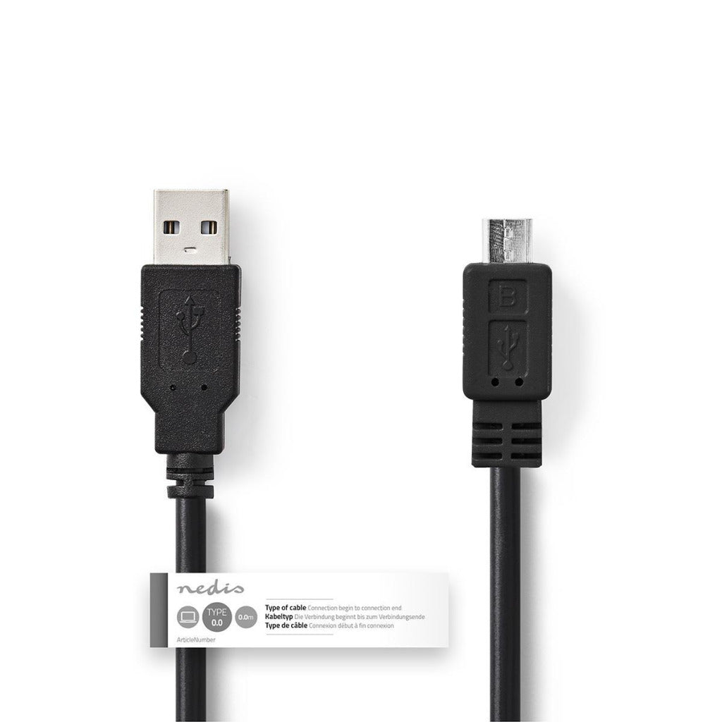 Nedis ccgt60500BKK20 Kabel USB 2.0 A männlech - Micro b männlech 2.0 m schwaarz