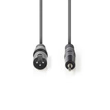 Nedis COTH15300GY30 XLR AUDIO Kabel XLR 3-Pins männlich 3,5 mm männlich 3,0 m Grau