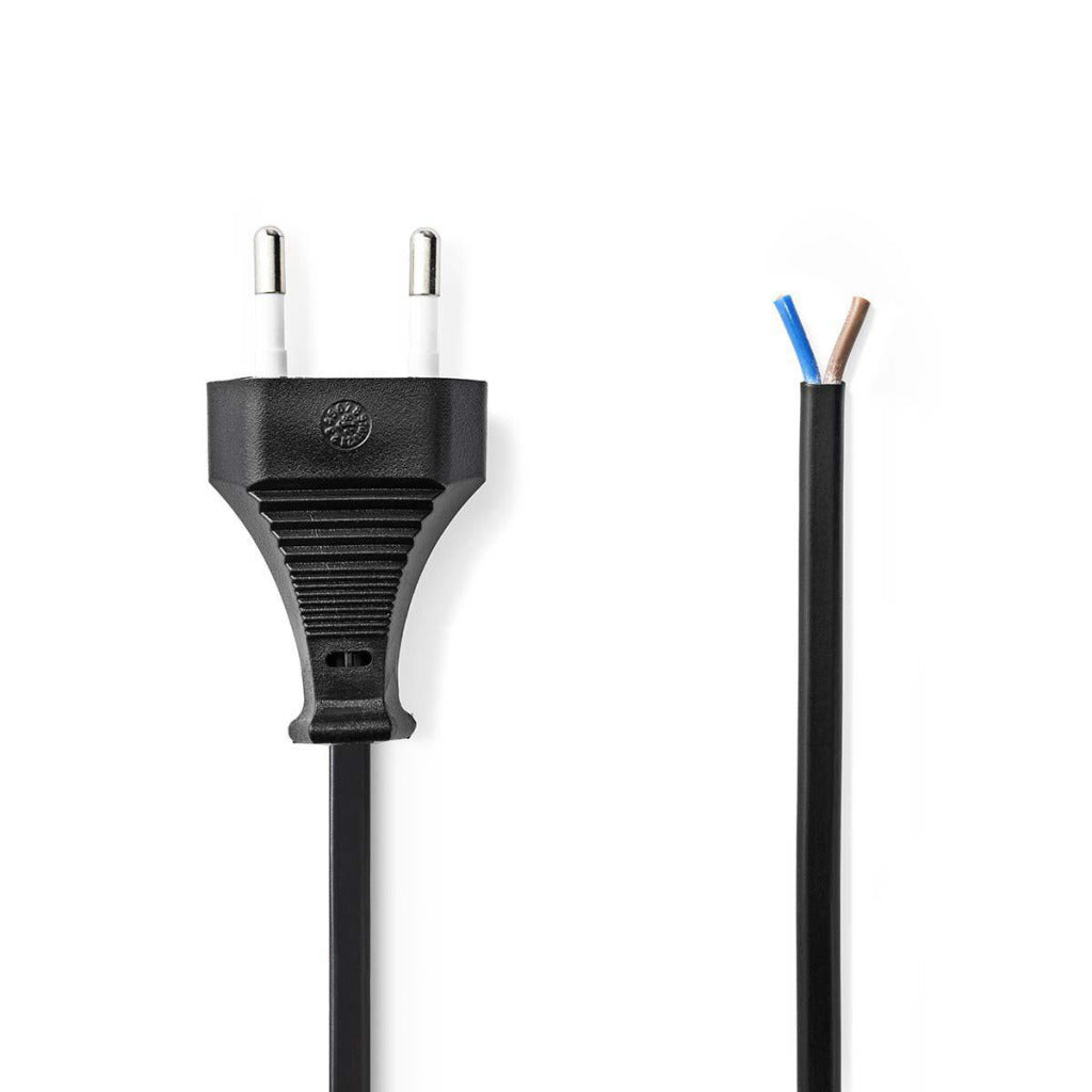 Nedis pcgp11700bk20 Netzkabel Eurostecker – offenes Kabelende 2,0 m schwarz