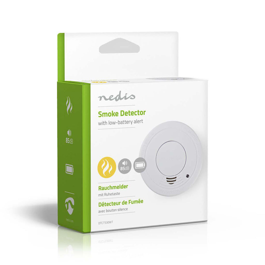 Nedis DTCTS30WT Smoke Detector EN14604 Lav batteri spændingsalarm