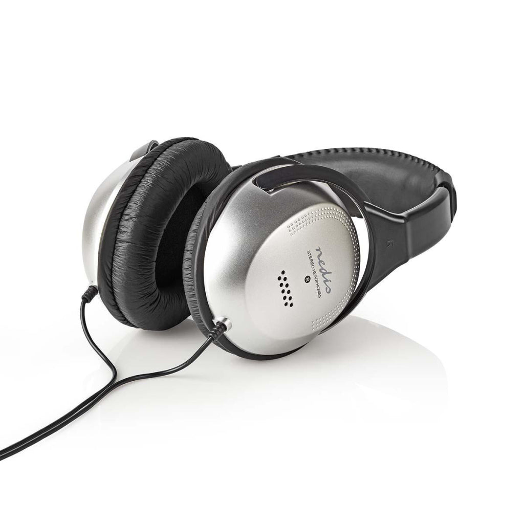 Nedis hpwd1201bk écouteur sur-auriculaire câblé 6,00 m argent noir