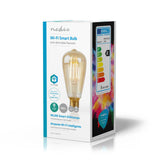 Nedis Wifilf10GDST64 Wi-Fi Smart LED-Lampe mit Filament E27 ST64 5 W 500 LM