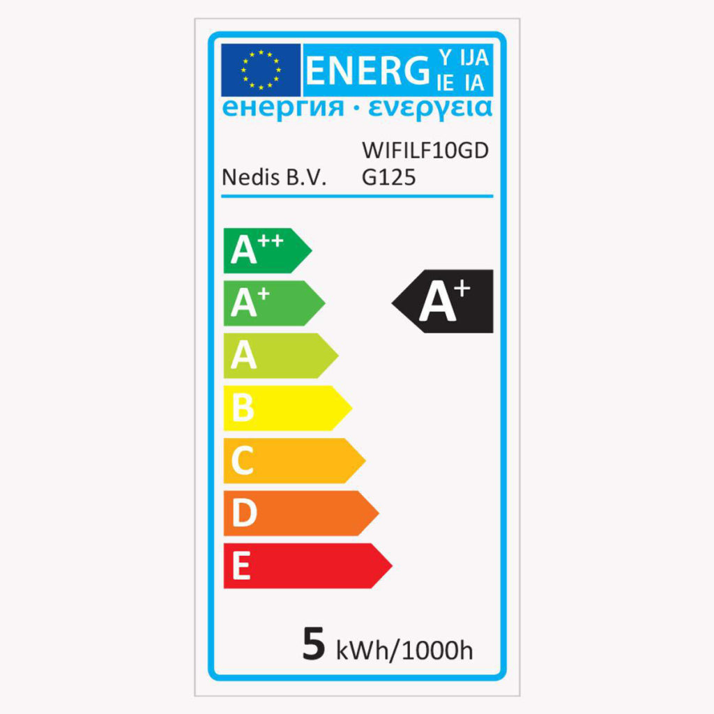 NEDIS WIFILF10GDG125 Lámpara LED inteligente Wi-Fi con filamento E27 125 mm 5 W 500 LM