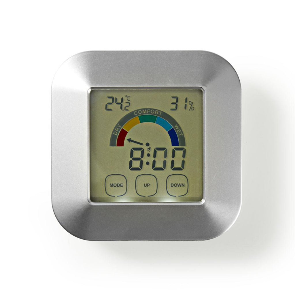 Nedis Katr105si Hygrometer Temperaturmeter Zäit Touch-Bildschierm