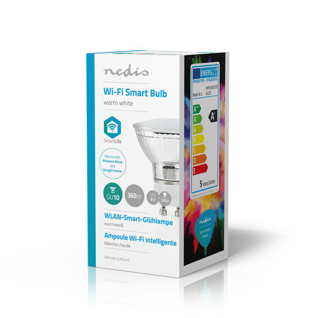 Nedis wifilw11crgu10 Wi-Fi Smart LED-Lampe warmweiß GU10
