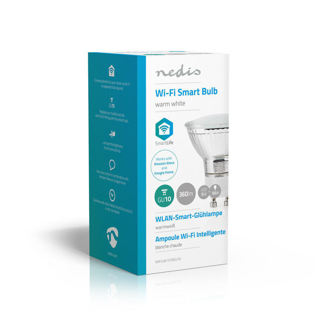 Nedis wifilw11crgu10 Wi-Fi Smart LED-Lampe warmweiß GU10