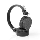 Nedis FSHP250at Bluetooth® Kopfhörer mit gewebten Stoff an-Ear | 18 Stunden Spielzeit Anthrazit schwarz