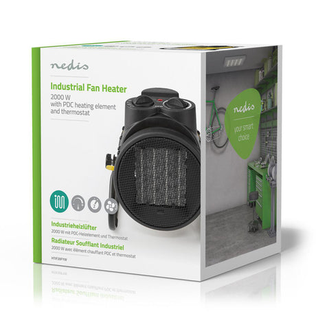 Nedis htif20fyw industrieller Keramik-Heizlüfter-Thermostat 3 Einstellungen 2000 W gelb