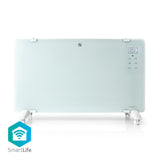 NEDIS WiFiHTPL20FWT Smart Convector Pise med Wi-Fi Thermostat Glass Front Panel 2000 W White