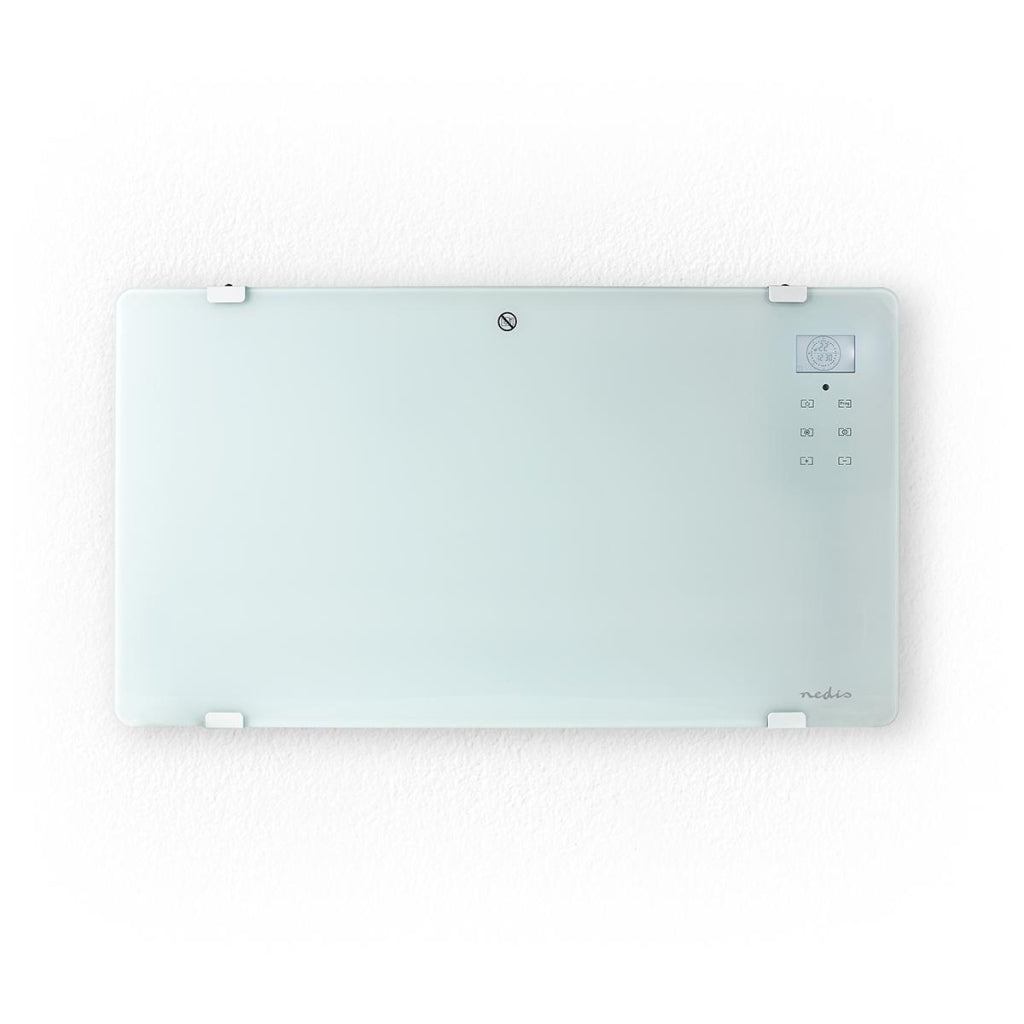 NEDIS WiFiHTPL20FWT Smart Convector Pise med Wi-Fi Thermostat Glass Front Panel 2000 W White