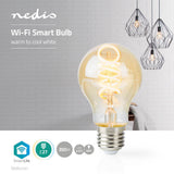 Nedis WiFilt10GDA60 WiFi Warm- bis Kaltweiße LED-Glühlampe, gedreht, E27, A60, 5,5 W, 350 lm