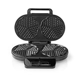 Nedis kawp110fbk Iron a doppio waffle 2x 14 cm 1200 W Nero