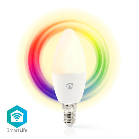 Nedis wifilc11wte14 Wi-Fi-Smart-LED-Lampe in Vollfarbe und warmweiß E14