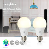 Nedis Wifilc21WTE27 Wi-Fi LED-lamper i full farge og varmhvit E27 2-pack