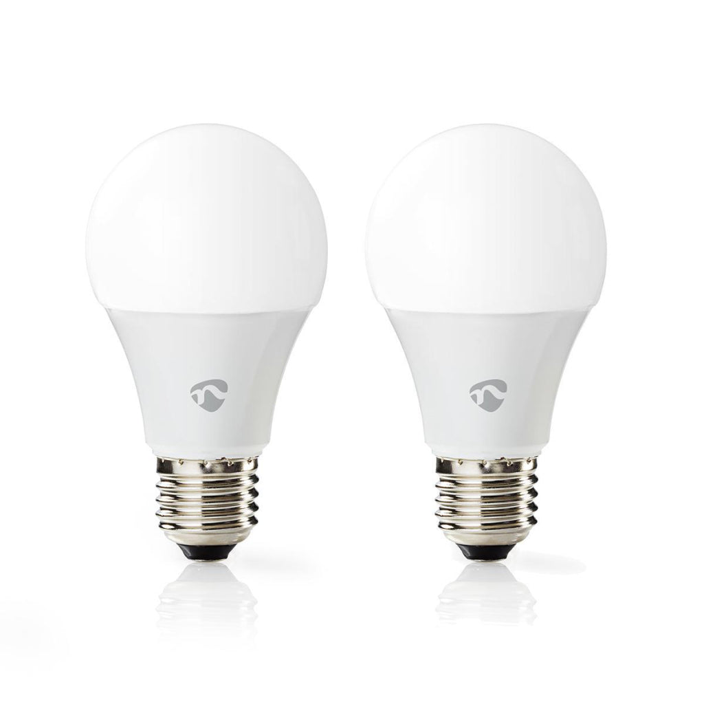 Nedis Wifilc21WTE27 Wi-Fi LED-lamper i full farge og varmhvit E27 2-pack