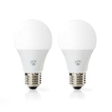 Nedis Wifilc21WTE27 Wi-Fi LED-lamper i full farge og varmhvit E27 2-pack