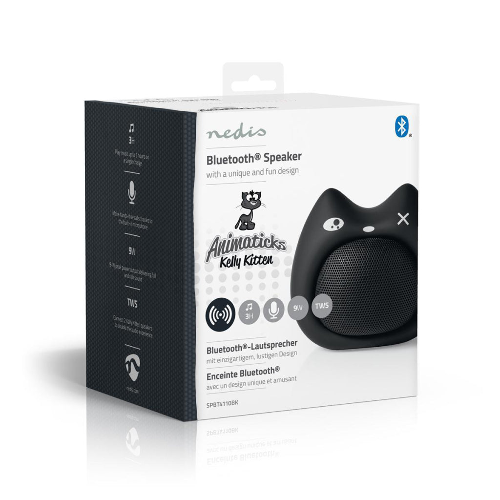 Nedis SPBT4110BK Animaticks Bluetooth -høyttaler 3 timer spilletid -Free Calling Kelly Kitten