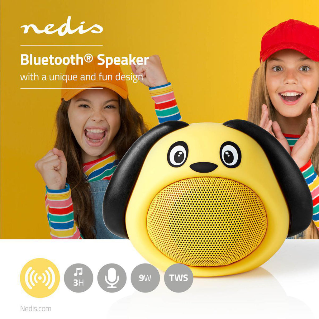 NEDIS SPBT4110YW Animaticks Bluetooth Głośnik 3 godziny gry w czasie Hands -Bree Free Calling Dusty Dog