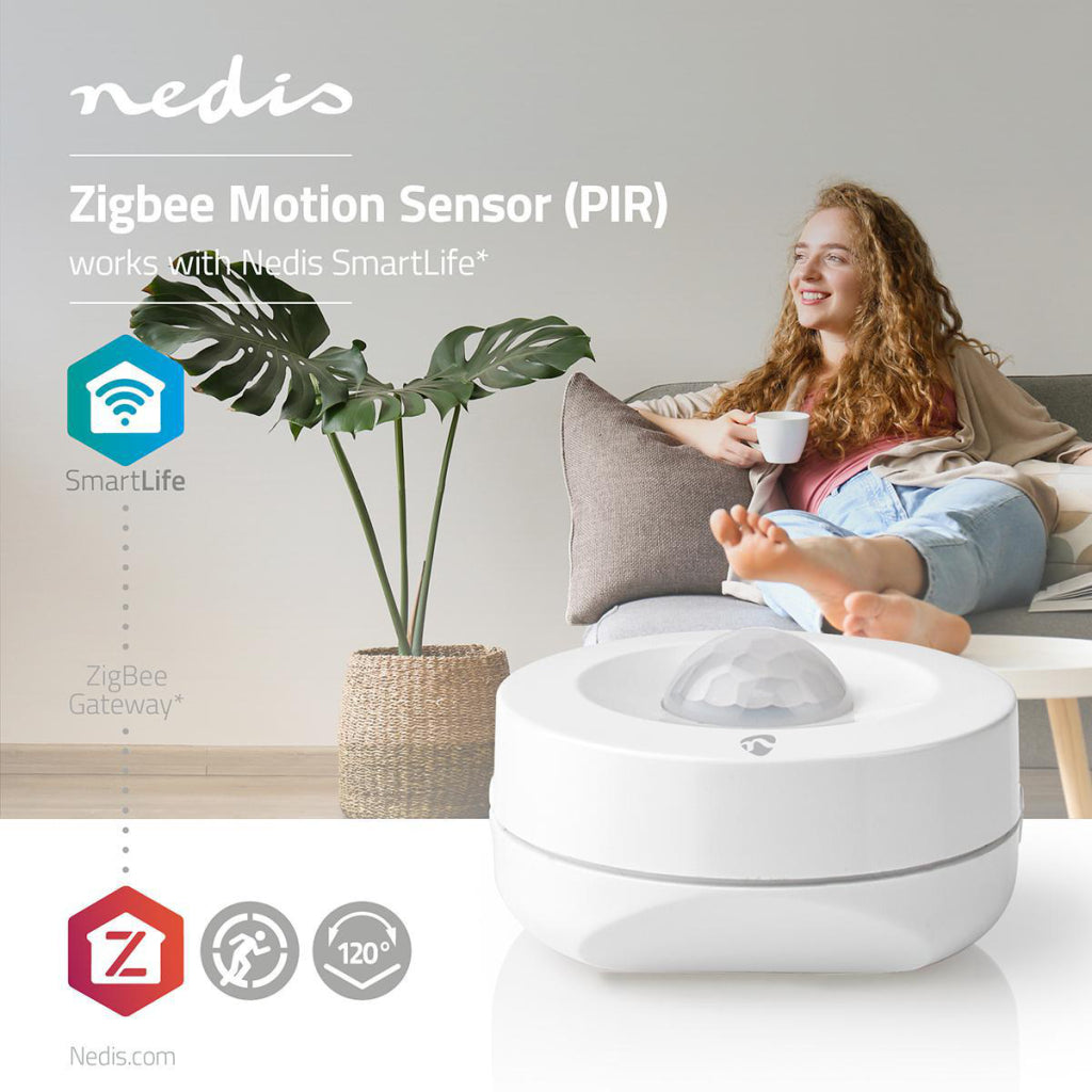 Nedis ZBSM10WT Smart PIR Mouvement Capteur Batterie Zigbee incluse