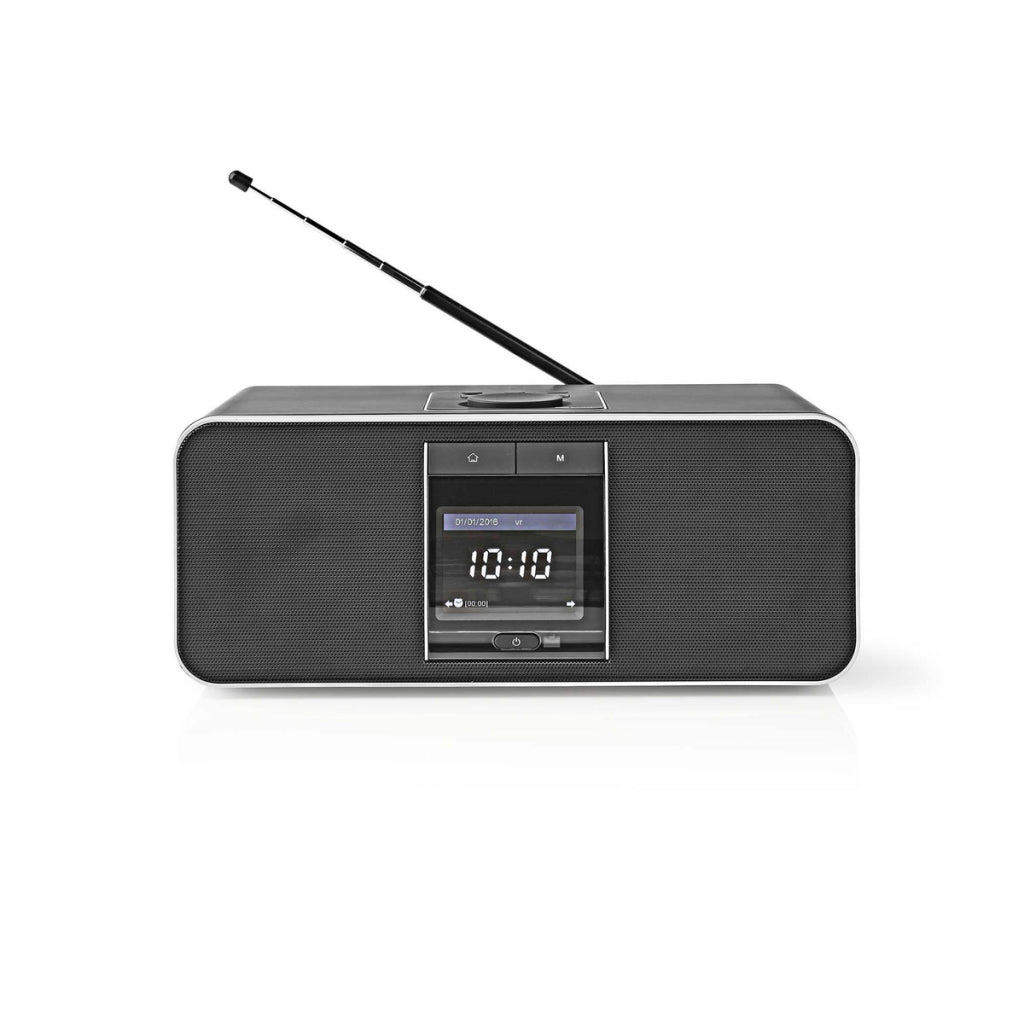 Nedis RDIN5005BK Internet Radio 42 W DAB+ FM Bluetooth® Fjernkontroll Svart sølv