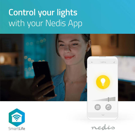 Nedis Wi-Fi LW12WTB22 SmartLife LED-Glühbirne Wi-Fi B22 800 lm 9 W Warmweiß 2700 K Energieklasse: A+ Android Trade; ios a60