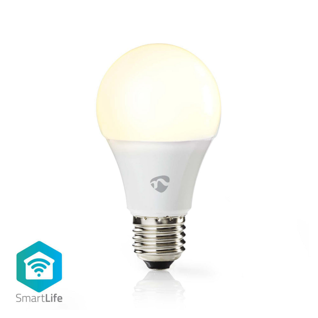 NEDIS WIFILW12WTE27 SMARTLIFE LED-glödlampa Wi-Fi E27 800 lm 9 W varm vit 2700 K Energiklass: A+ Android Trade; iOS -diameter: 60 mm A60