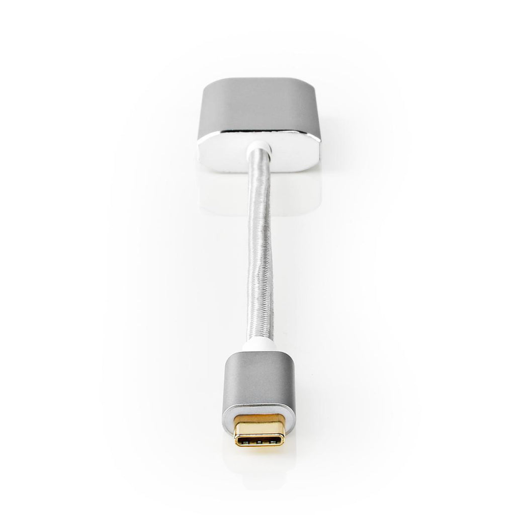 Nedis cctb64680al02 USB-Adapter USB 3.2 Gen 1 USB Typ-C Handel; männlicher HDMI-Handel; Verbinder 0,20 m rund, vergoldetes gestricktes Nylon, silberfarbene Abdeckung, Fensterbox