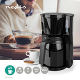 Nedis kacm250ebk cafetière capacité maximale: 1,0 l 8 fonction de réchauffement noir